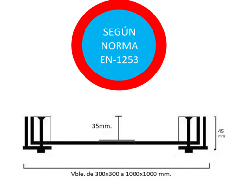 Galvanised steel (REVA)  according to EN-1253 standard 