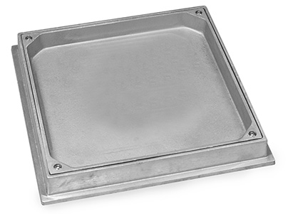 Aluminium manhole cover refillable