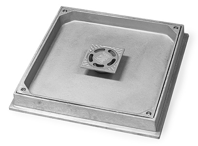 Aluminium manhole cover refillable